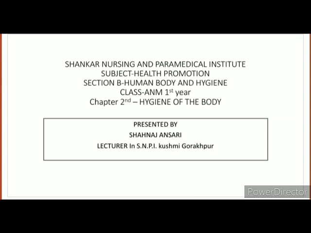 ANM 1ST YEAR Health Promotion / Human Body And Hygiene By Shahnaj Mam