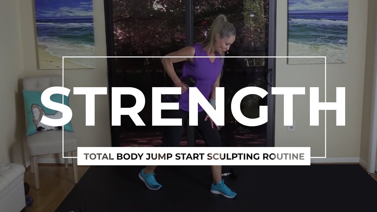 STRENGTH WORKOUT: Total Body Resistance Training Jump Start Sculpting Routine with Dumbbells