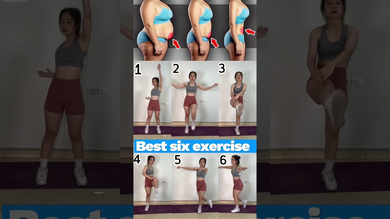 6 weight loss exercises to lose belly fat at home without equipment #exercise #tiktokchallenge