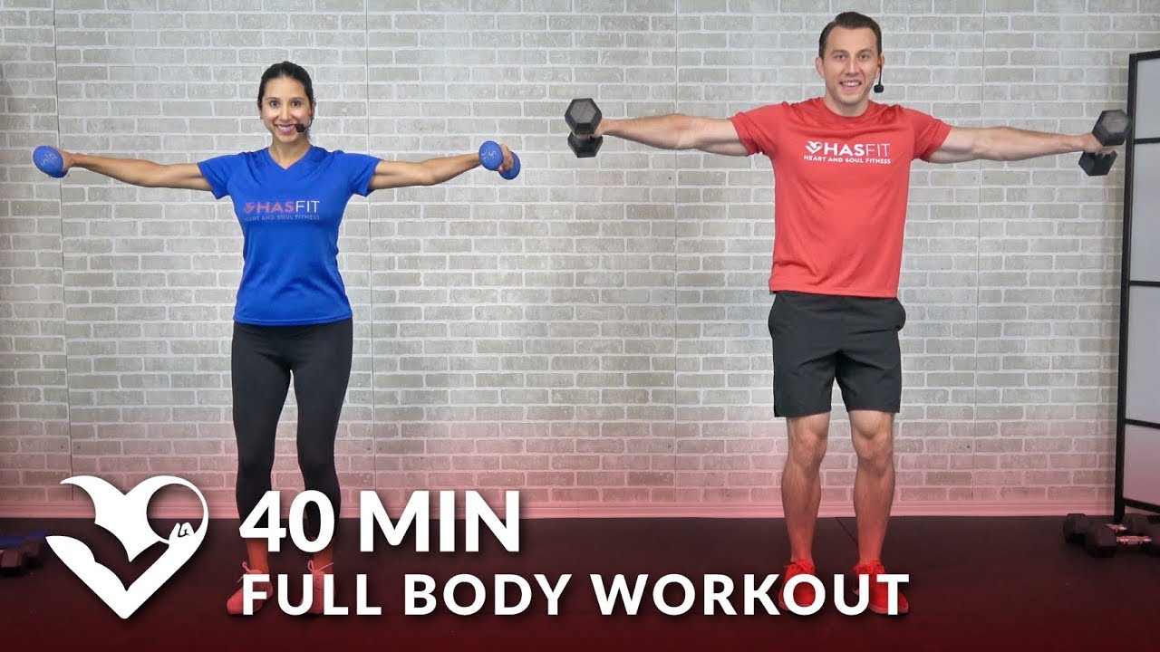 40 Min Full Body Workout Routine at Home – Dumbbell Total Body Strength Workout with Weights