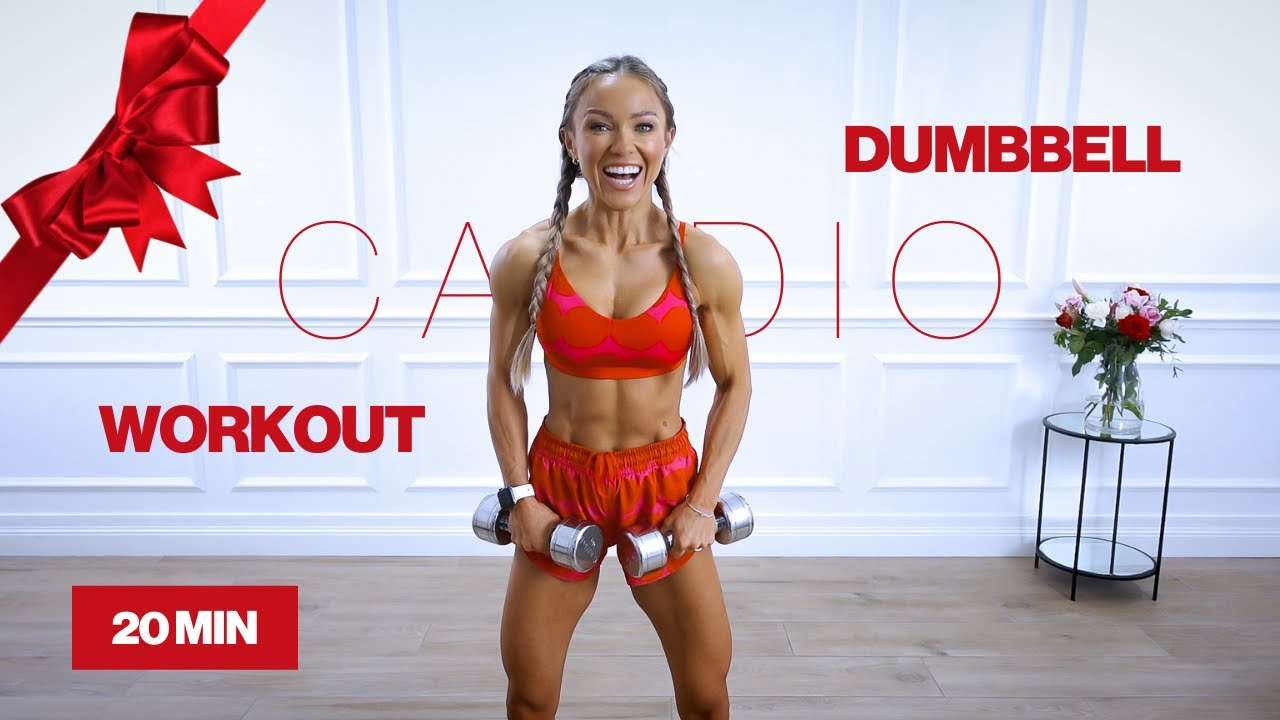 20 Minute SWEATY Dumbbell Cardio Workout – Full Body at Home